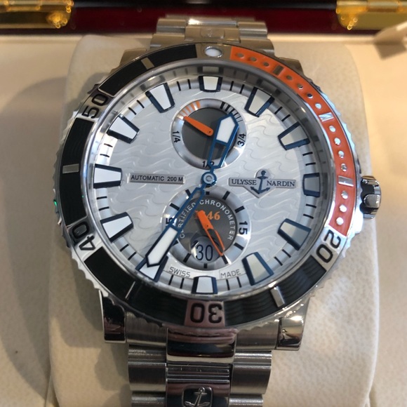 Ulysse Nardine Maxi Marine Diver Mens Watch - 45mm - Picture 1 of 7